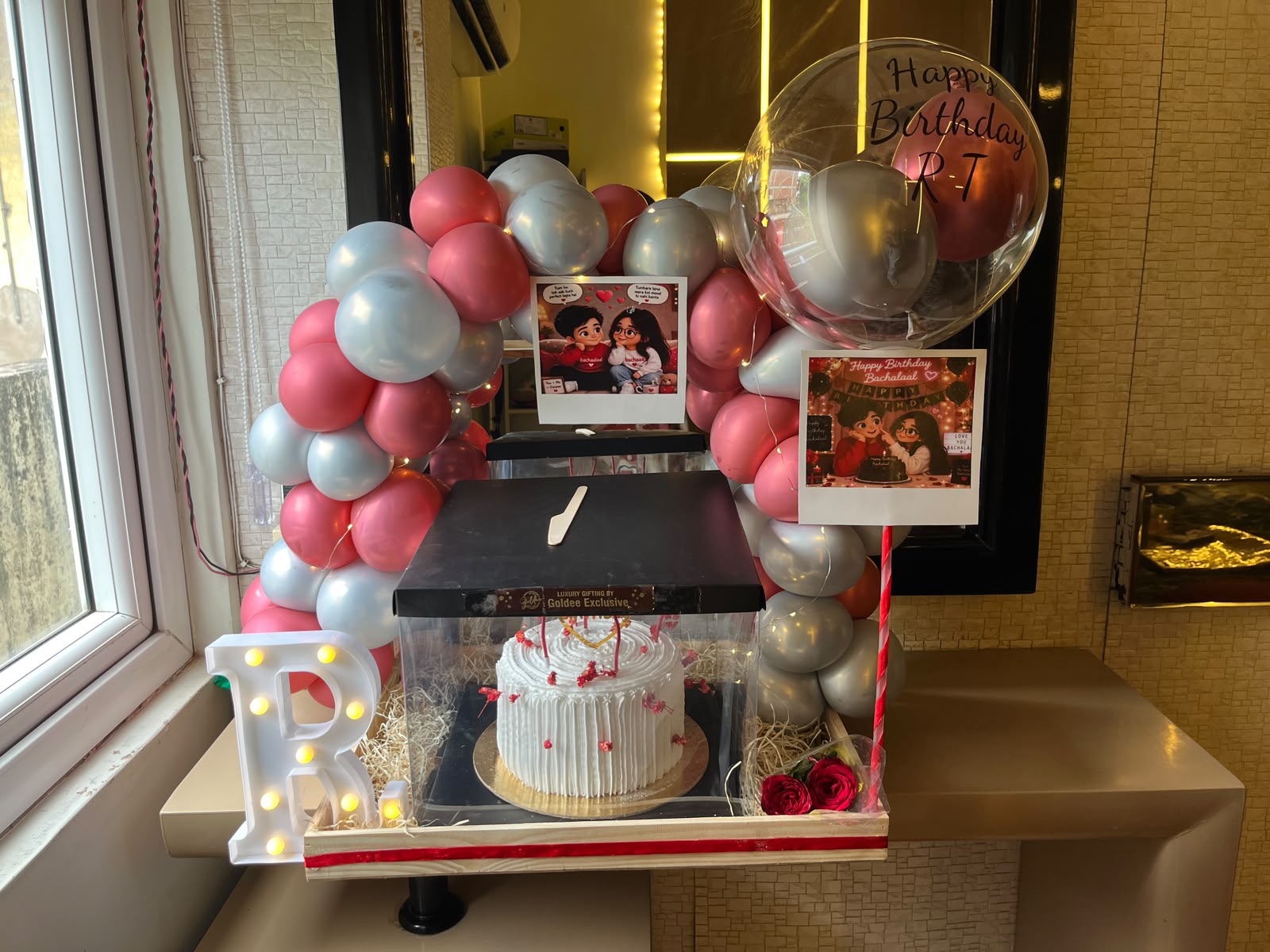 Custom Cake Hamper with Balloons & Cake