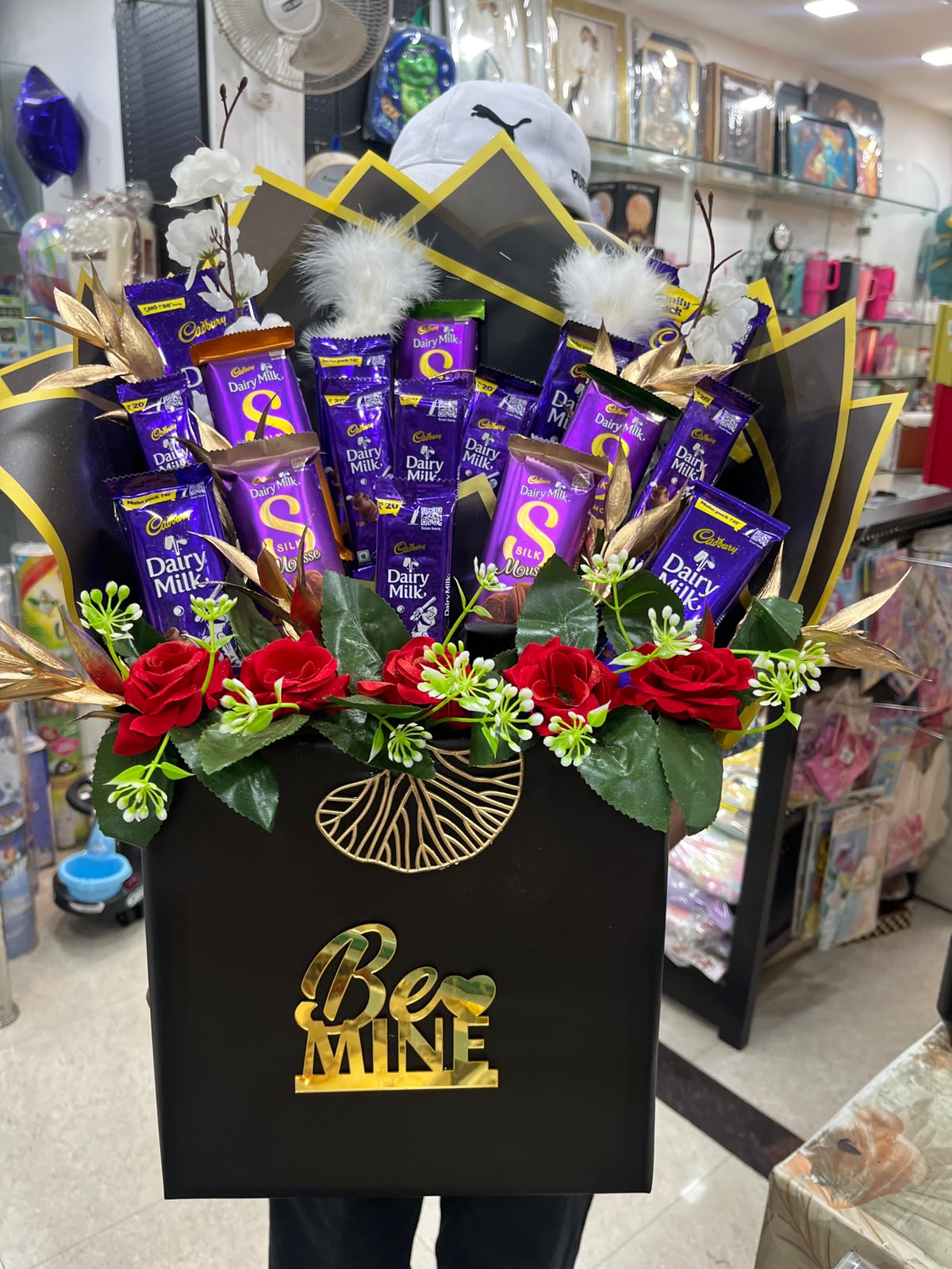 "Be Mine" Cadbury Chocolate & Floral Bouquet
