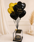 5  Luxury Balloon Arrangement with  1 kg cake packed in acrylic box
