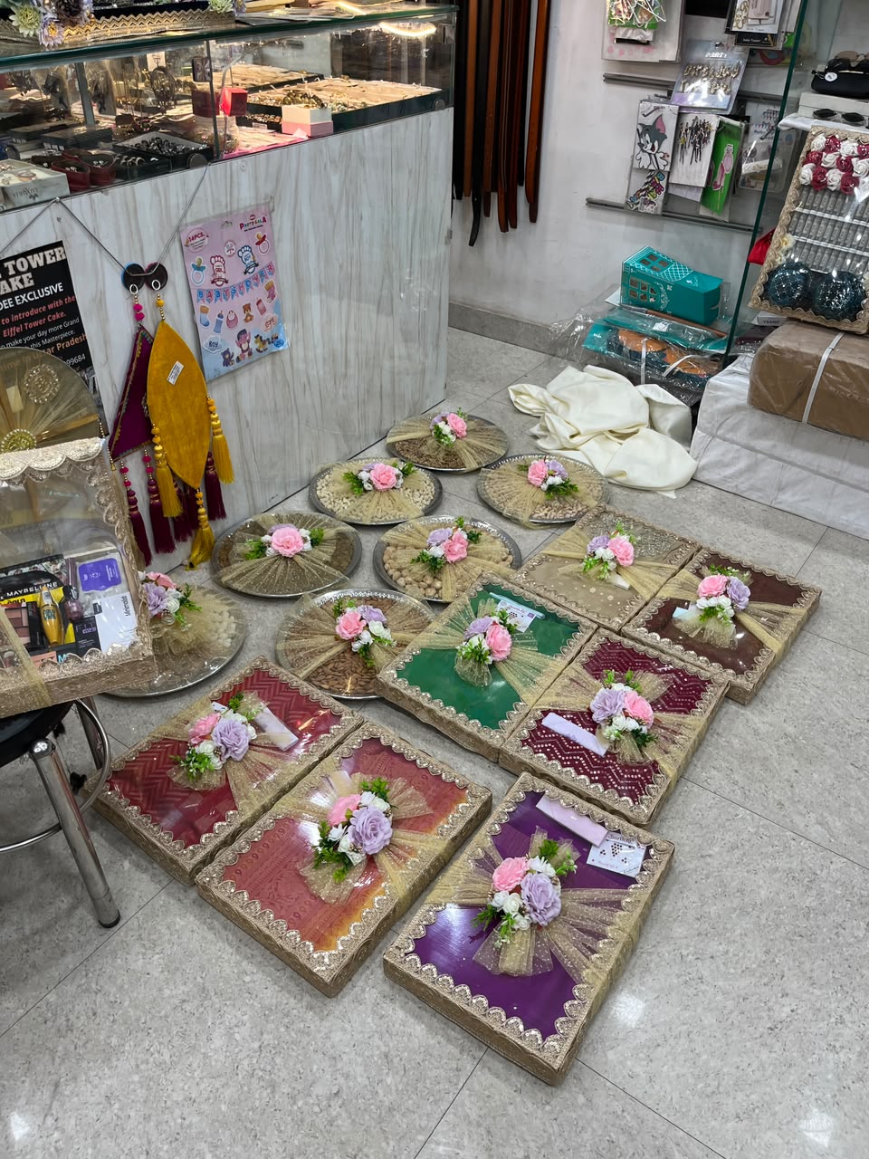 Wedding Trousseau Set with Round Platters & Trays