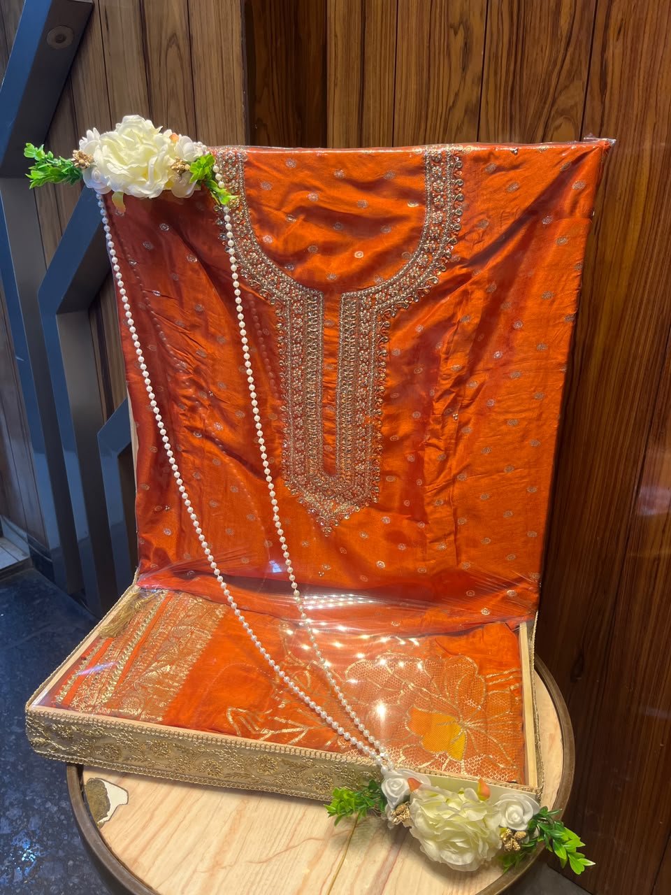 Luxury Pearl & Floral Trousseau Presentation Tray