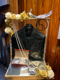 Royal Silver Peacock Groom Outfit Trousseau Packing (Customized acrylic extra )