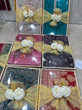 Flat Trousseau Packing Tray with Gold Net Bows
