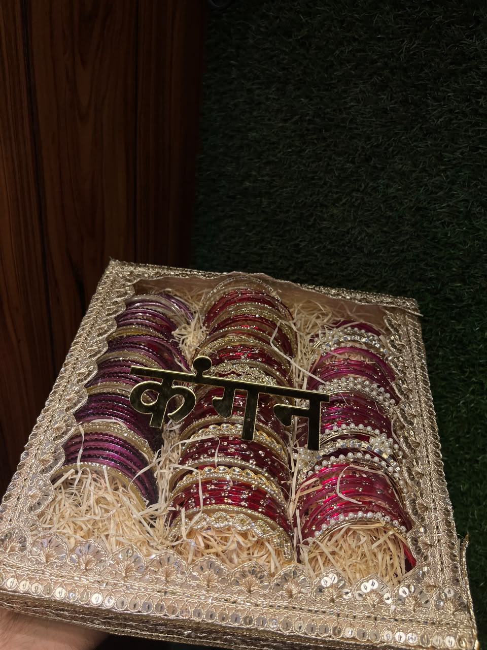 Luxury Trousseau Packing Tray for Bridal Bangles & Chooda