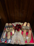 Luxury Handcrafted Bridal Footwear Tray with Net Bow & Flower