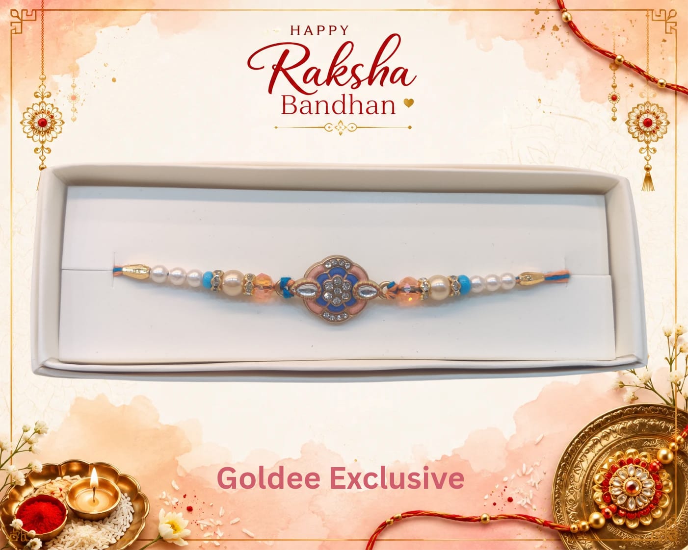 Kundan & Pearl Rakhi