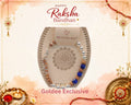 Rudraksha & Blue Evil Eye Silver Bracelet Rakhi