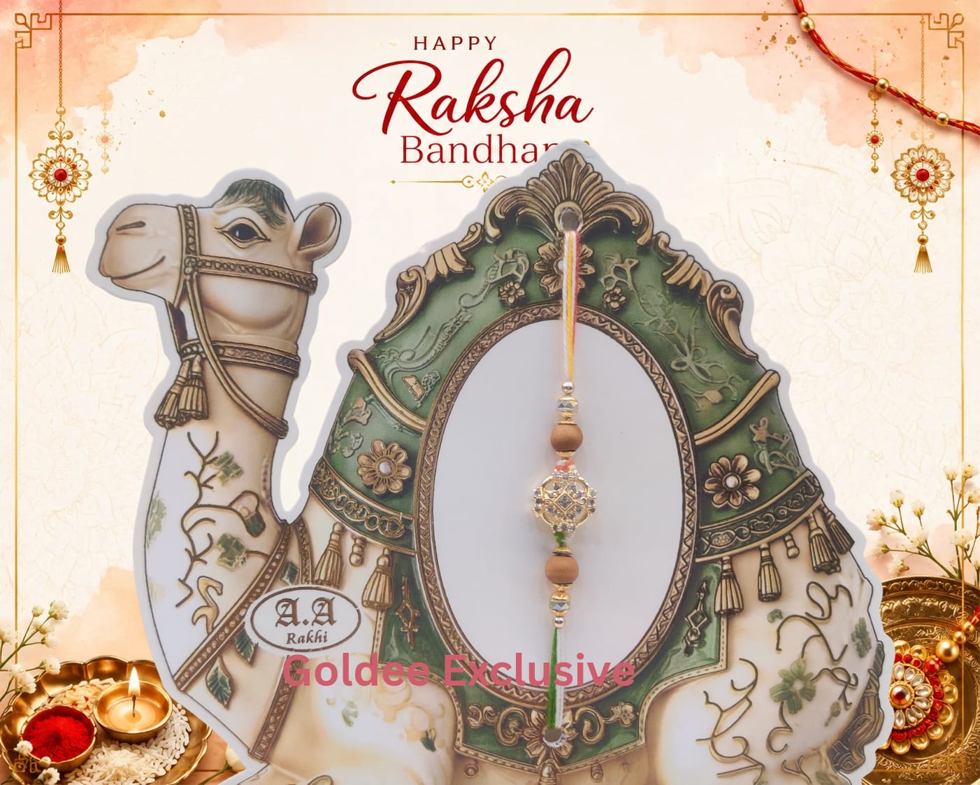 Crystal Floral Bead Rakhi