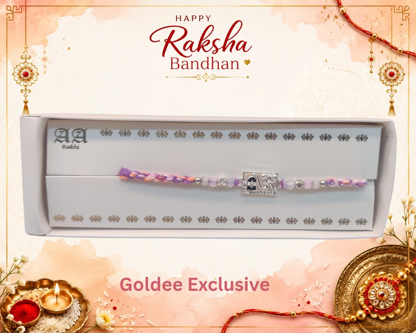 Lavender Beaded Rakhi