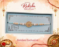 Peach-Blue Designer Rakhi