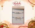 Blue Crystal Couple Rakhi Pair