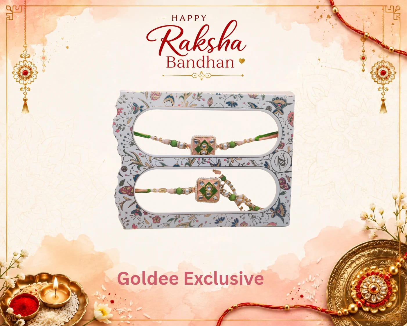Emerald Couple Rakhi Pair