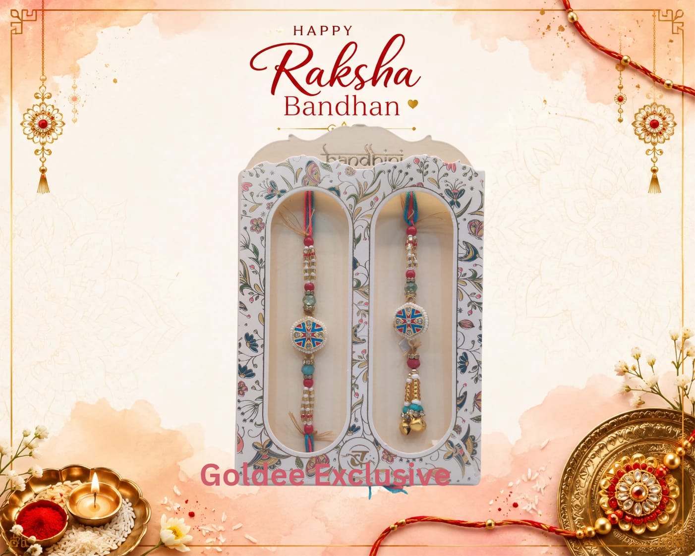 Multicolor Couple Rakhi Pair