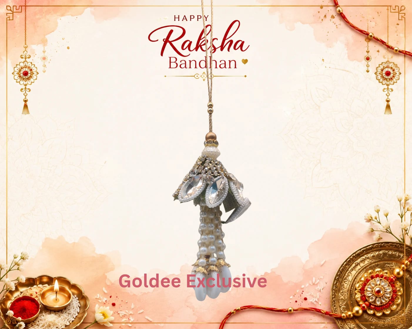 Pearl Hanging Lumba Rakhi