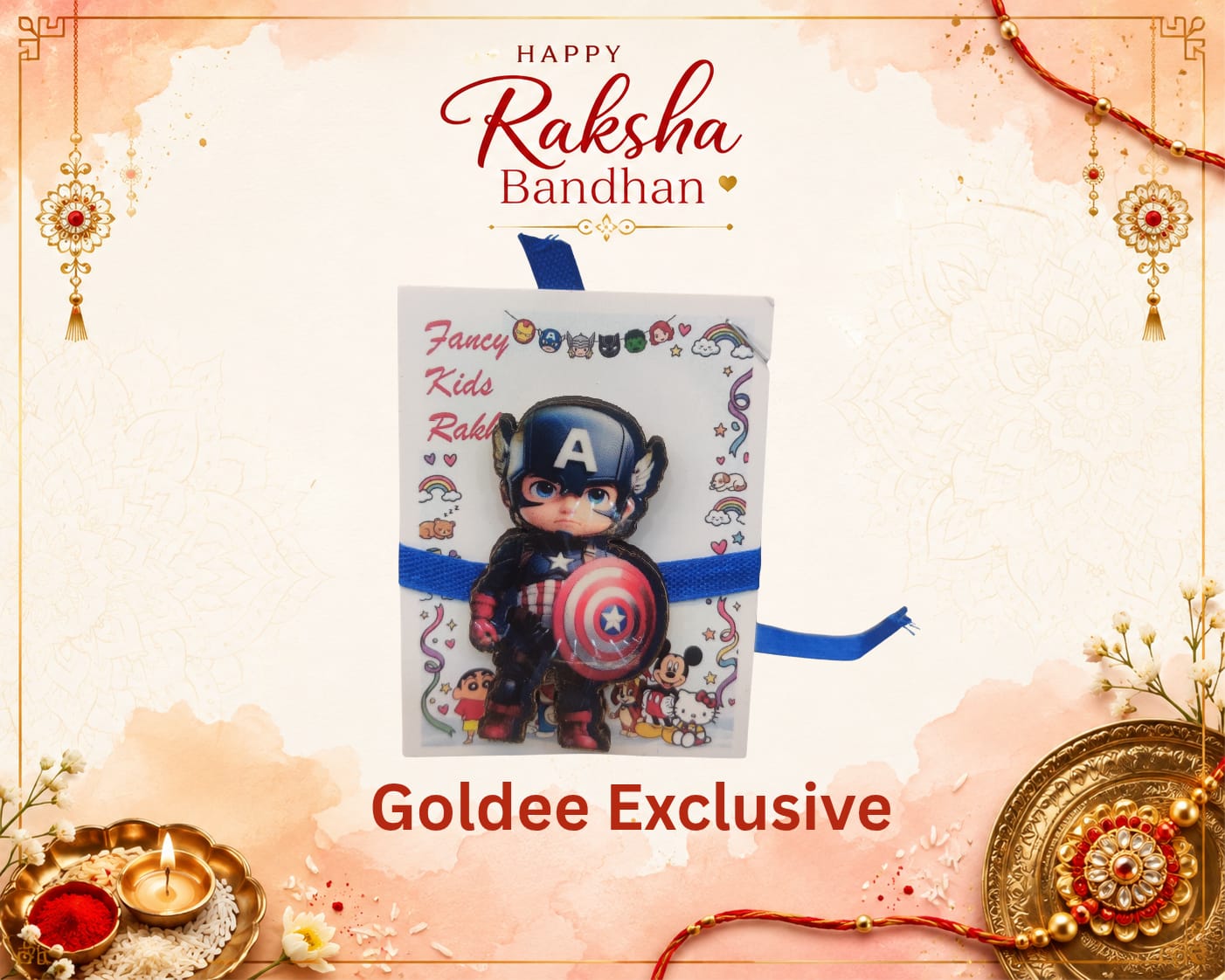 Captain America Superhero Character Kids Rakhi