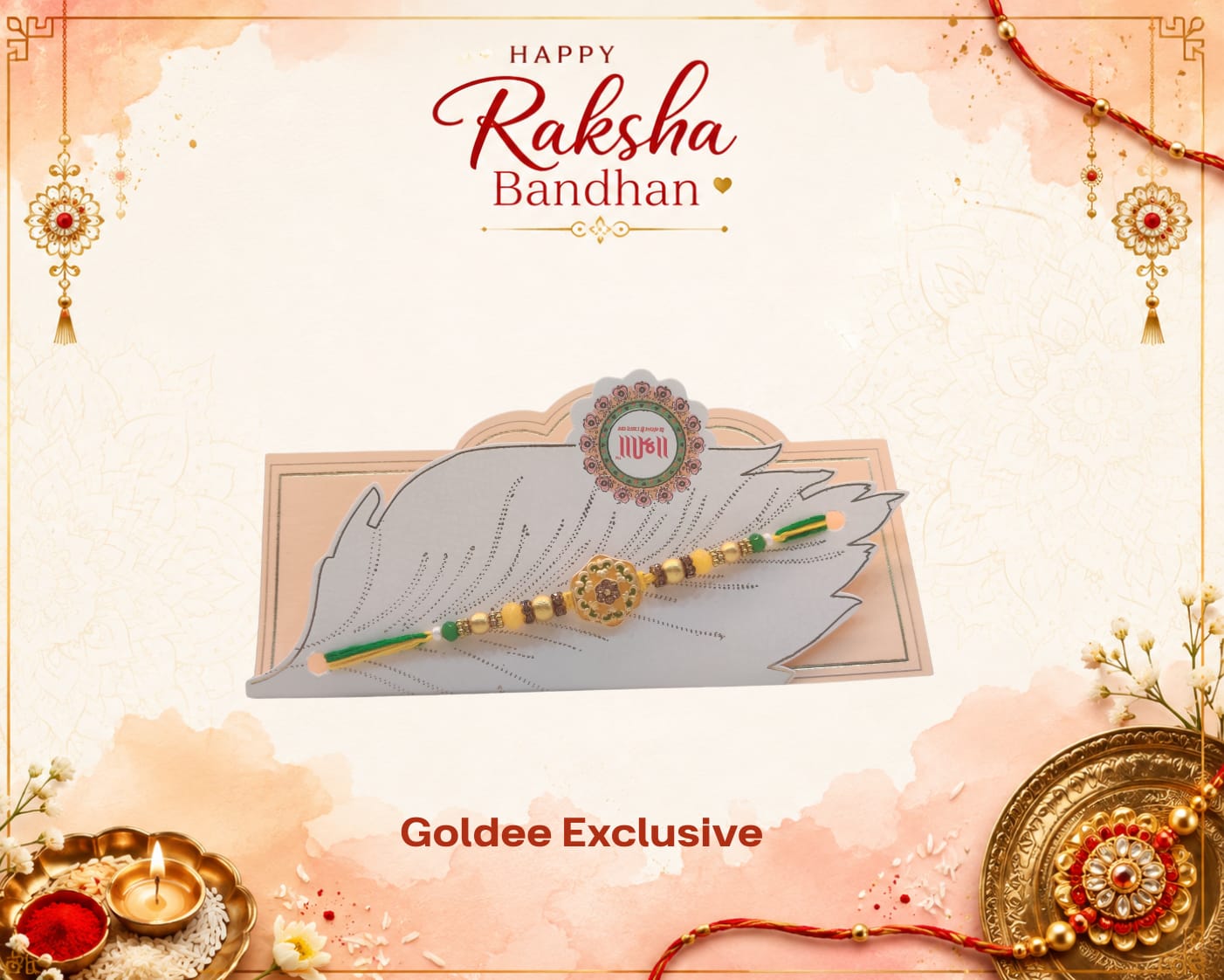 Exclusive - Golden Green Rakhi
