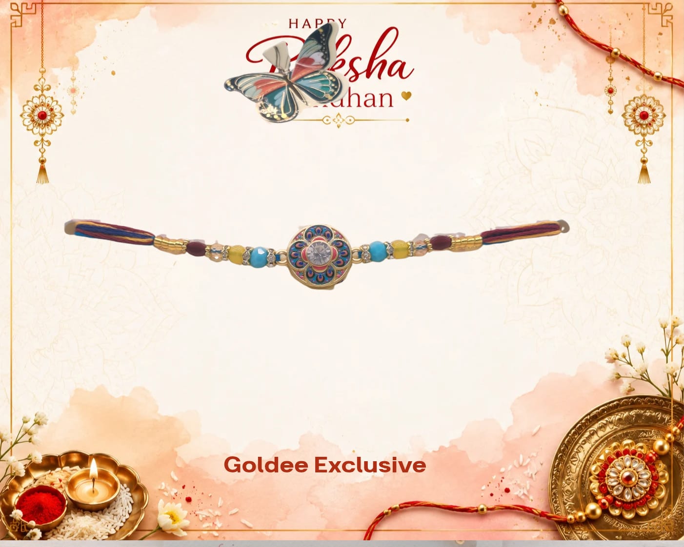 Exclusive - Circular Crystal Rakhi