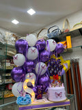 Purple Butterfly Celebration Hamper(Includes Chocolates Bouquet ,Balloon decor, cake Initial Letter , Crown)