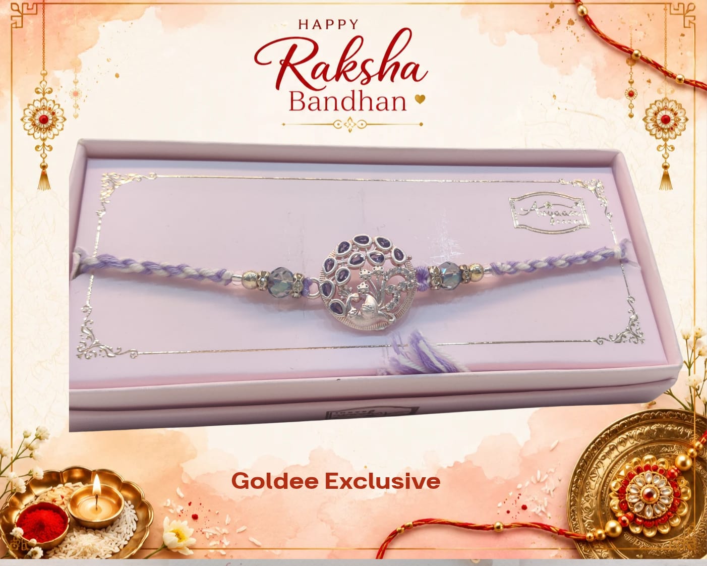 Premium - Silver Stone Rakhi