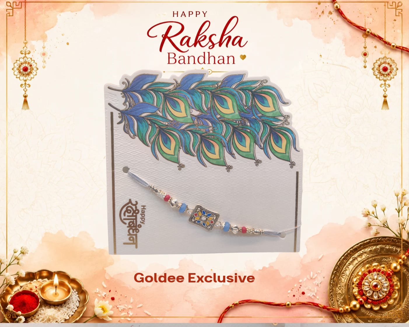 Exclusive - Silver and Blue Rakhi