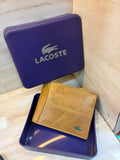 Brown Leather Wallet with Signature Crocodile Logo