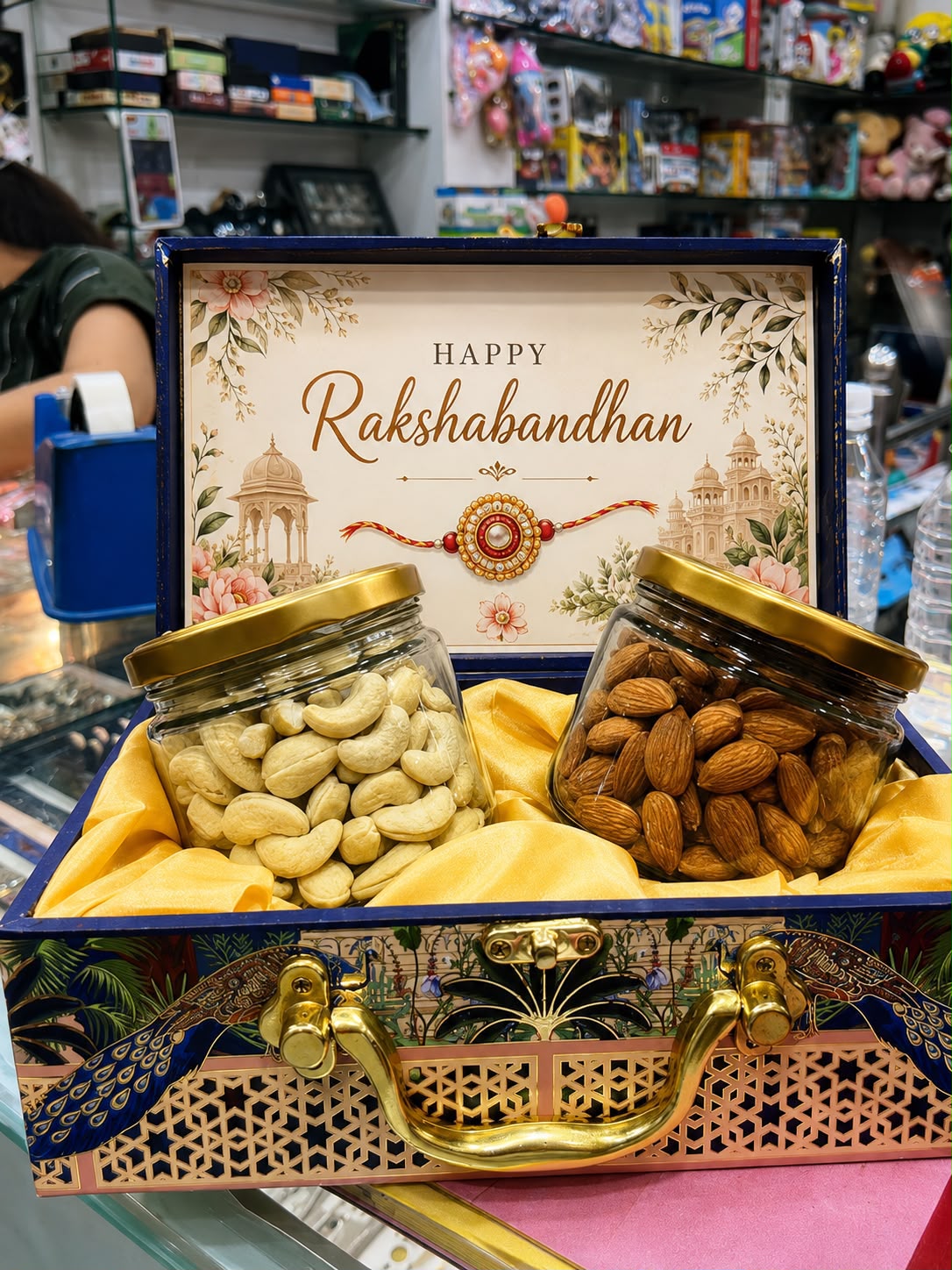 Rakshabandhan Gift Box with 2 Glass Jars