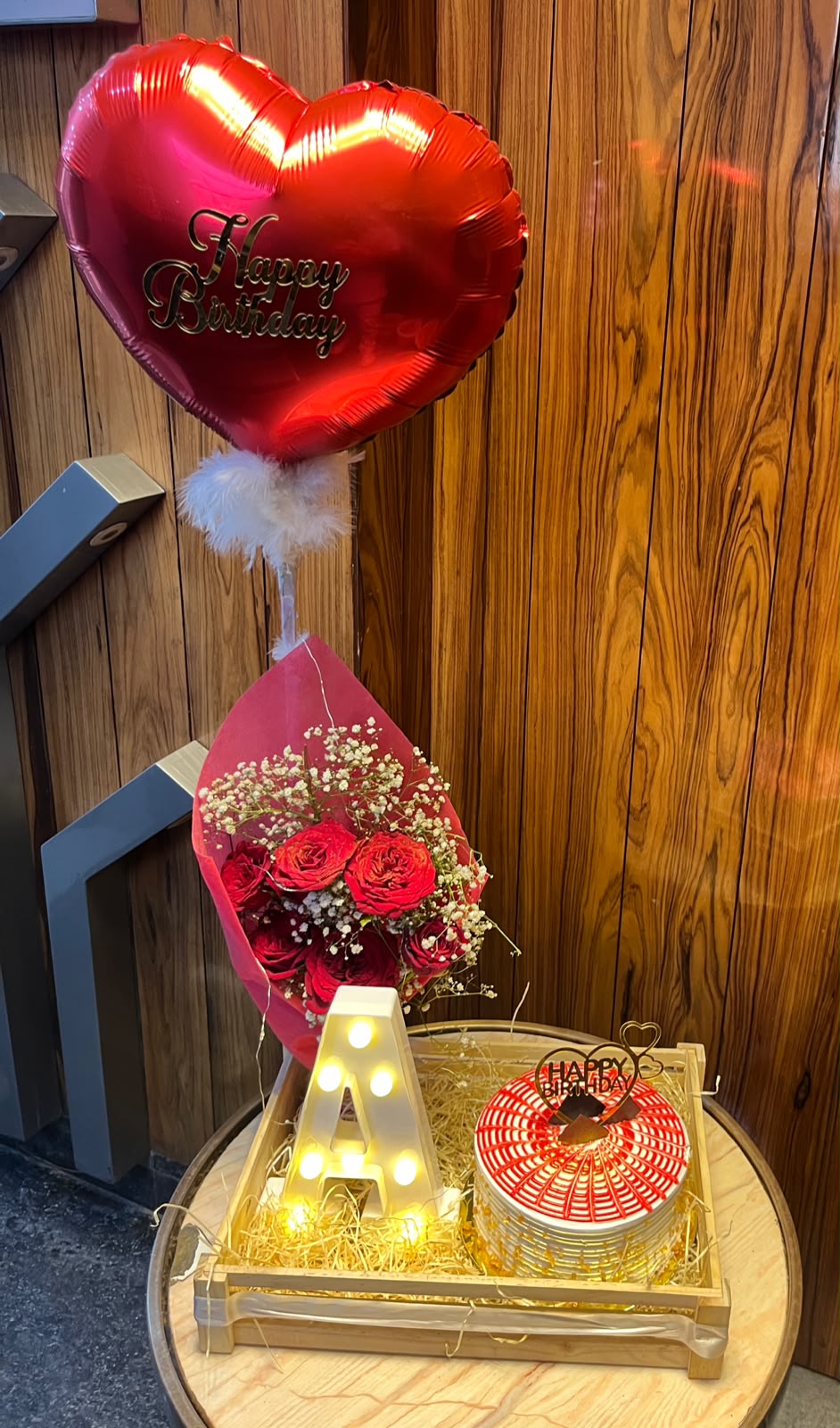 Rose & Heart Balloon Birthday Hamper