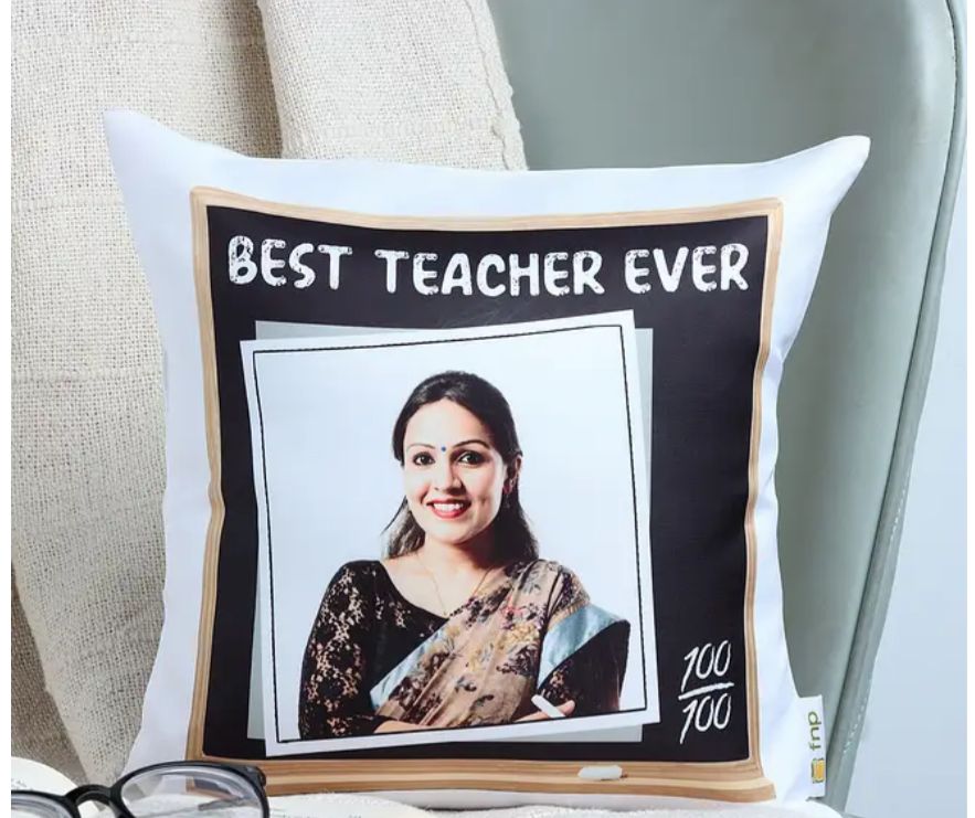 Teachers Day Cushion with Personalised Photo
