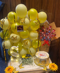 Yellow Balloon Birthday Hamper with LED letter "S"
