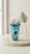 Space Explorer Blue Astronaut Glitter Tumbler