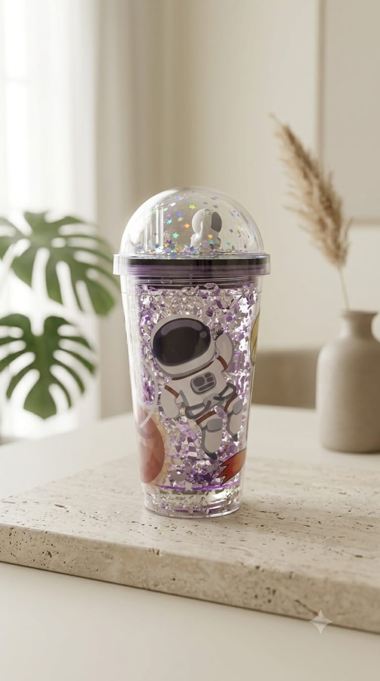 Space Explorer Astronaut Glitter Tumbler