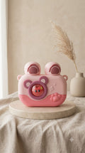 Pink Camera-Inspired Dual-Drinking Water Bottle