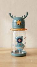 Cartoon Space Bear Deer Antler Sipper Bottle