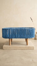 Blue Oval Handicraft Basket