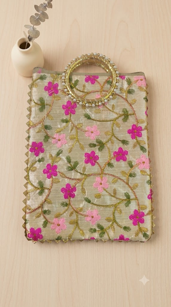Small Round Handle Print Potli