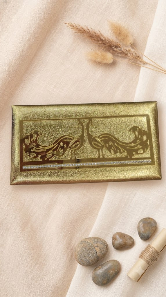 Gold Peacock Print Shagun Envelope