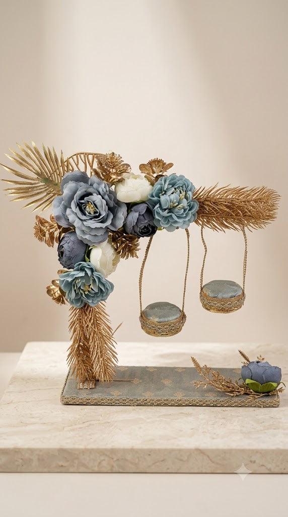 Blue Floral Hanging Ring Tray