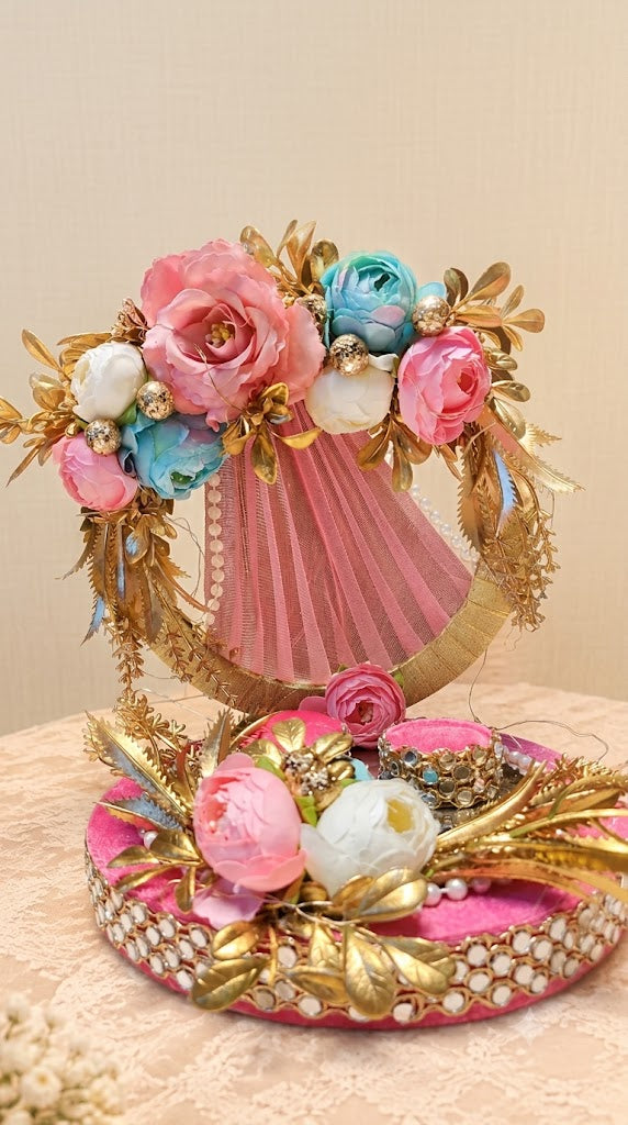 Pink Velvet Round Ring Tray. Buy it for