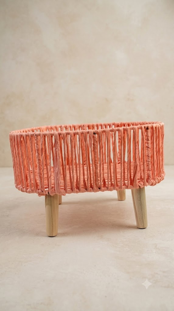 Pink Small Oval Handicraft  Basket