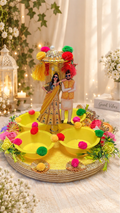 Yellow Floral Haldi Platter