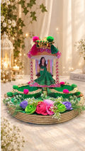Green Floral Mehndi Tray