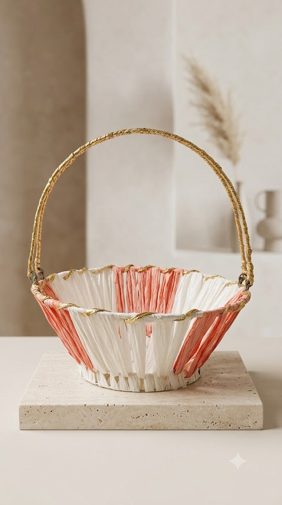 Round Handicraft Basket