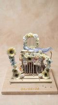 Royal Blue Floral Engagement Ring Tray
