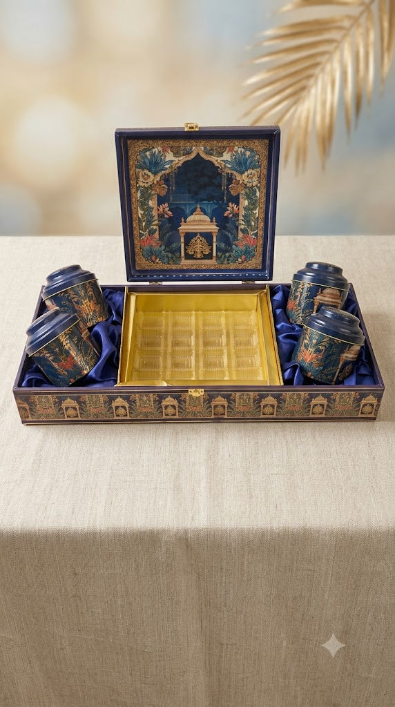 Traditional house  Theme 4 Jar Set Box