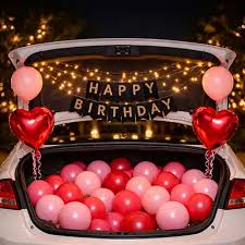 Pink and Red Car Decor