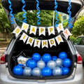 Blue and Silver Ballon Car Decor