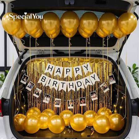 Yellow Ballon Car Decor