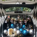 Blue And Sliver Ballon Car Decor