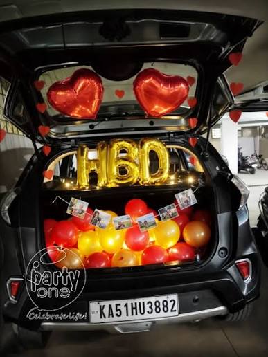 HBD Car Boot Surprise Decoration