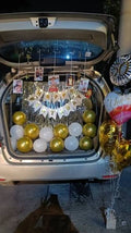 Gold and White Ballon Car Decor